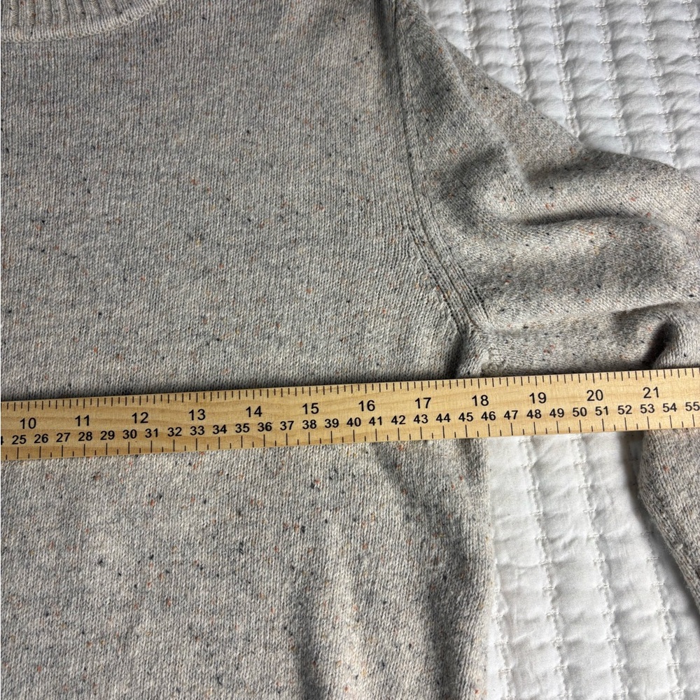 H&M Gray Speckled Knit Sweater w/ Elbow Patches Crewneck Pullover‎ Size M - Picture 5 of 7